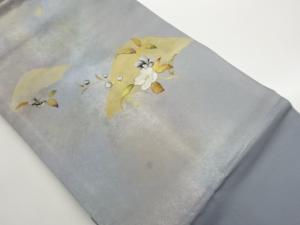 金彩花葉模様刺繍名古屋帯